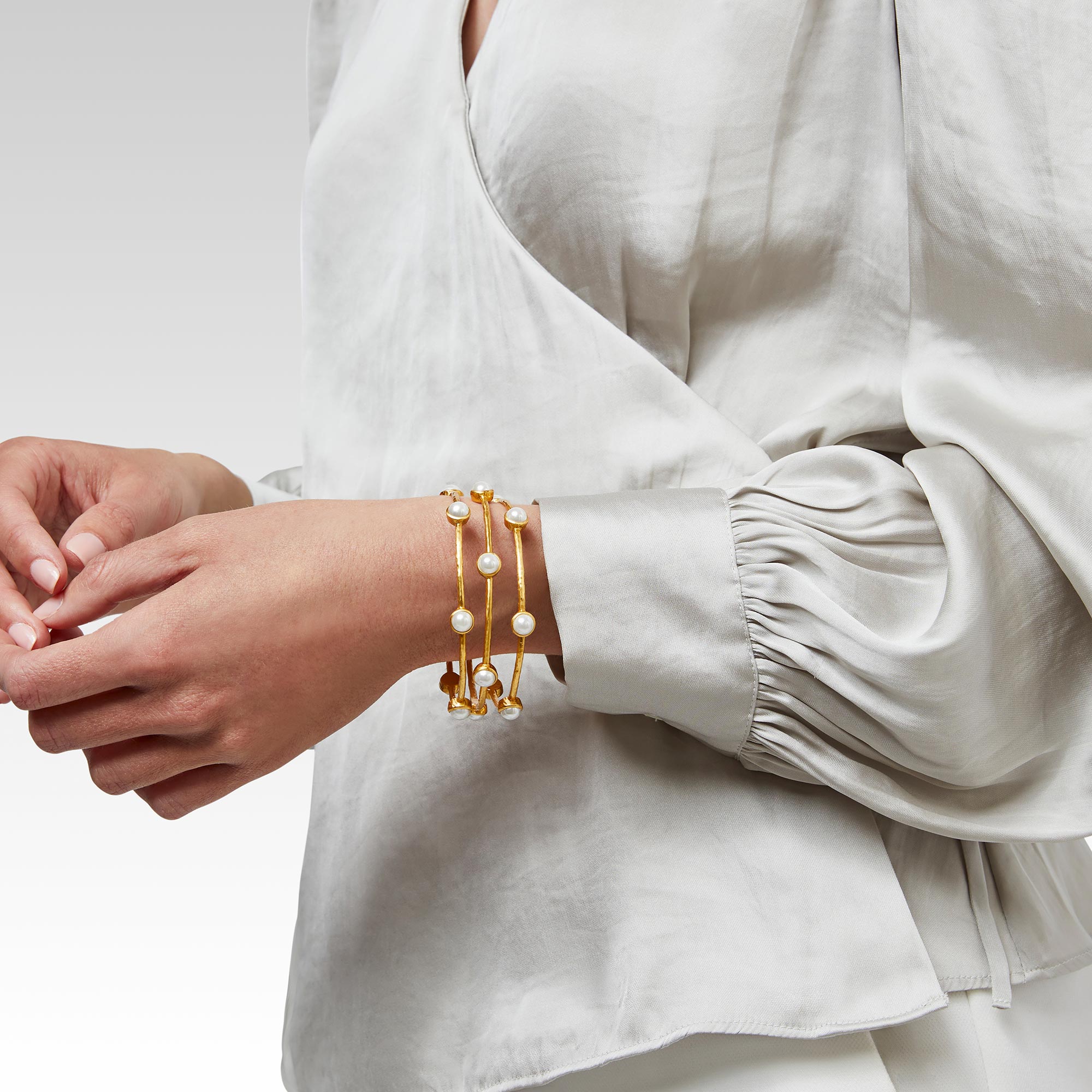 Julie Vos Pearl Milano Luxe Bangle Bracelet, Size M