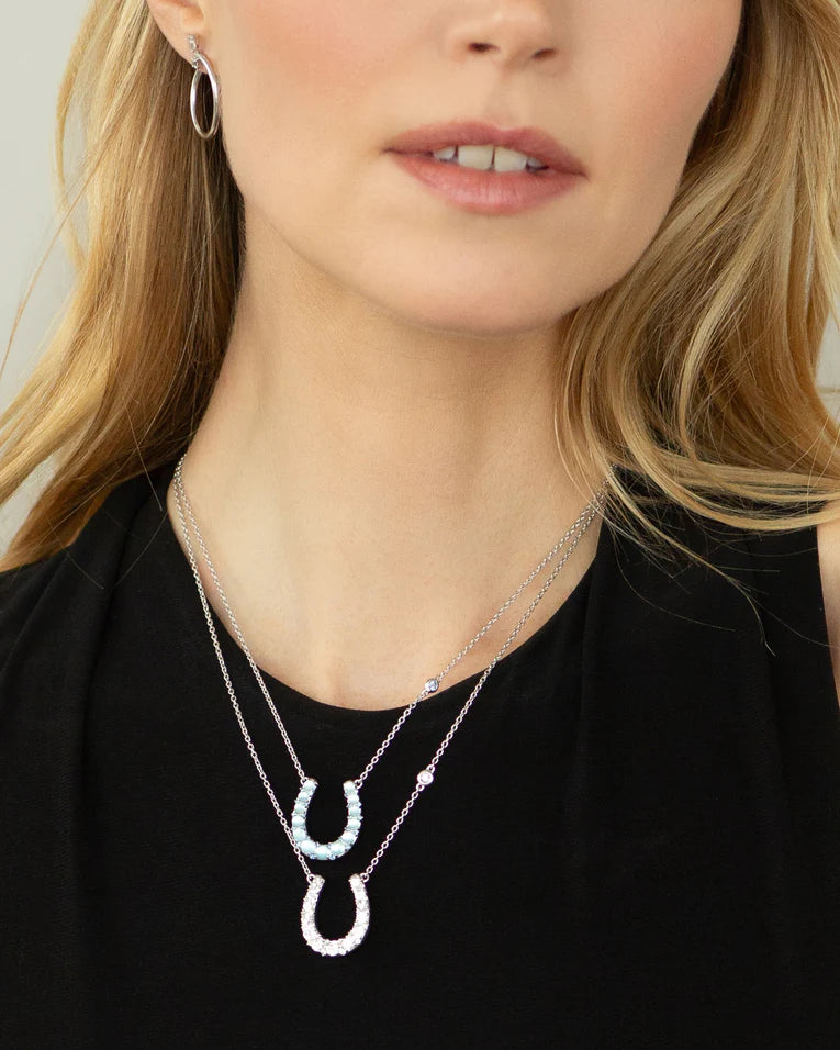 Monica Rich Kosann Luck Horseshoe Necklace in Sterling Silver, 18" Length
