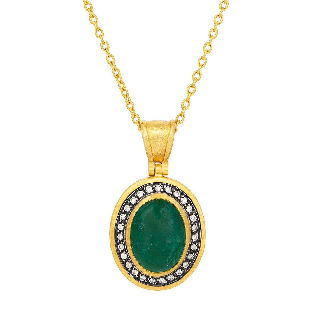 Gurhan Emerald Pendant Necklace in 24K Yellow Gold