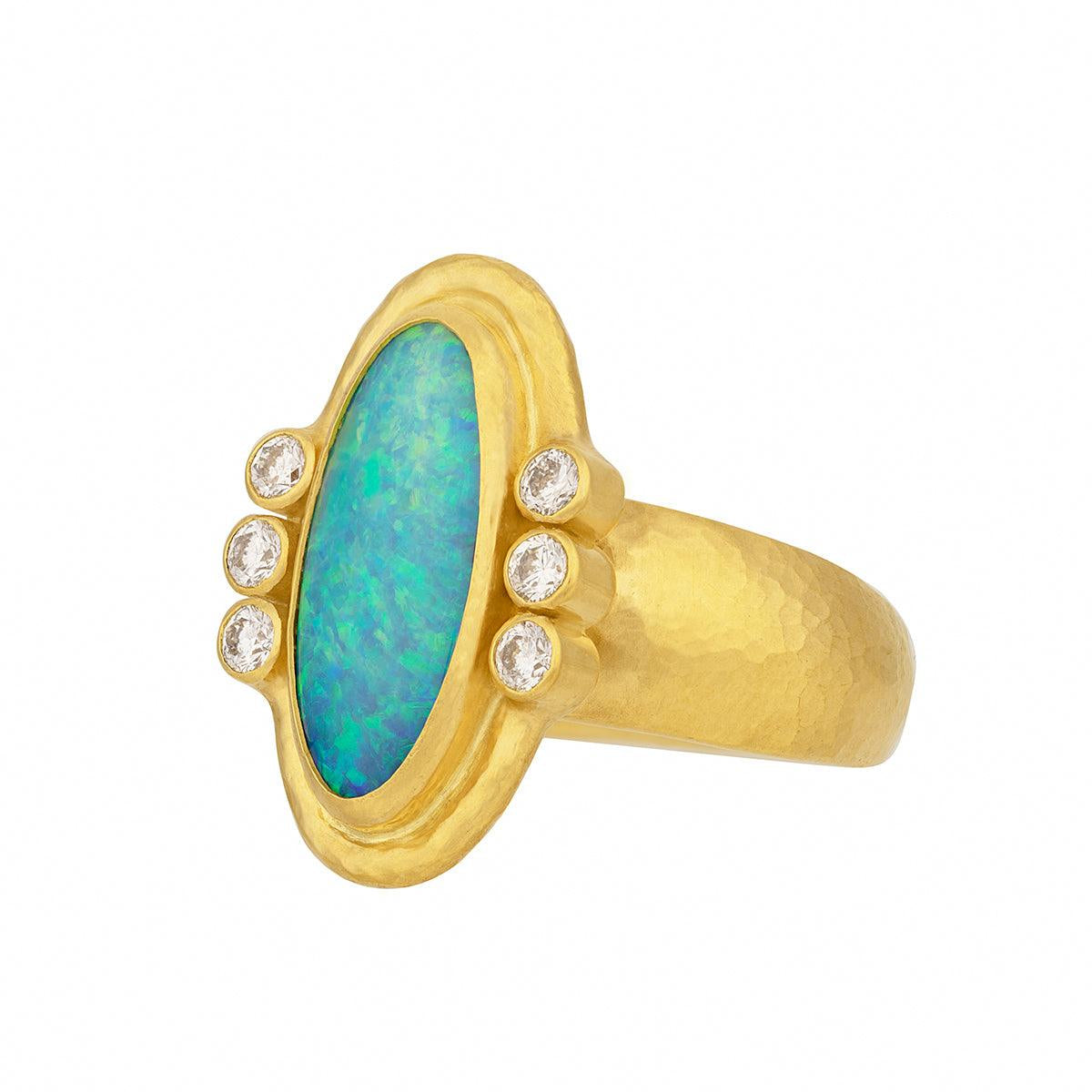 Gurhan Muse Opal Cocktail Ring in 24K Yellow Gold, Size 7