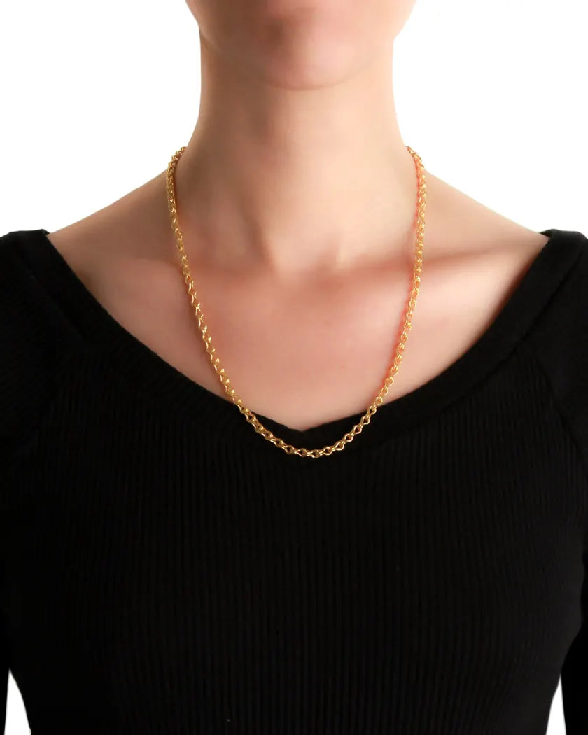 Elizabeth Locke Giulia Link Necklace in Yellow Gold