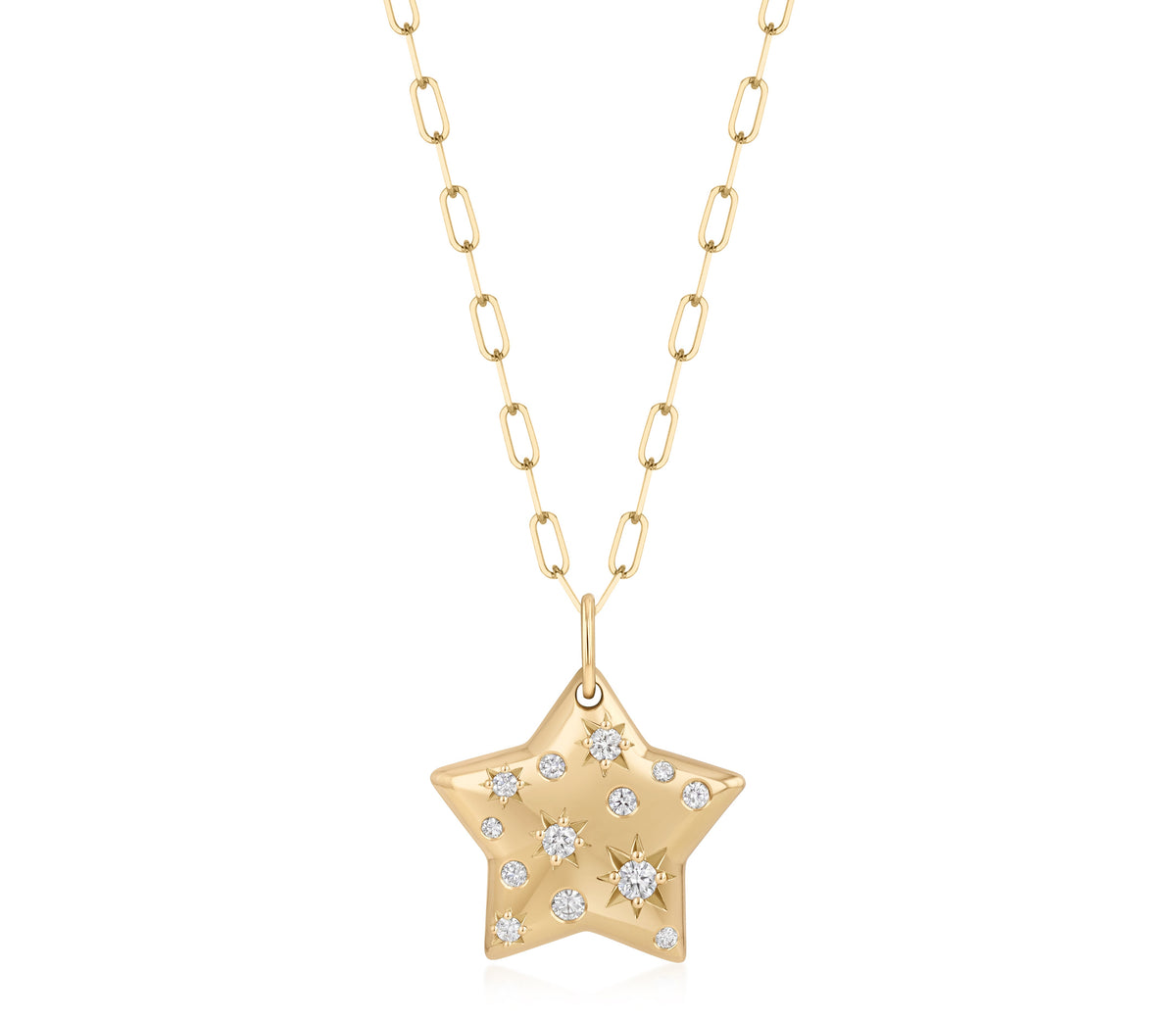 Phillips House Celeste Diamond Star Necklace in 18K Yellow Gold