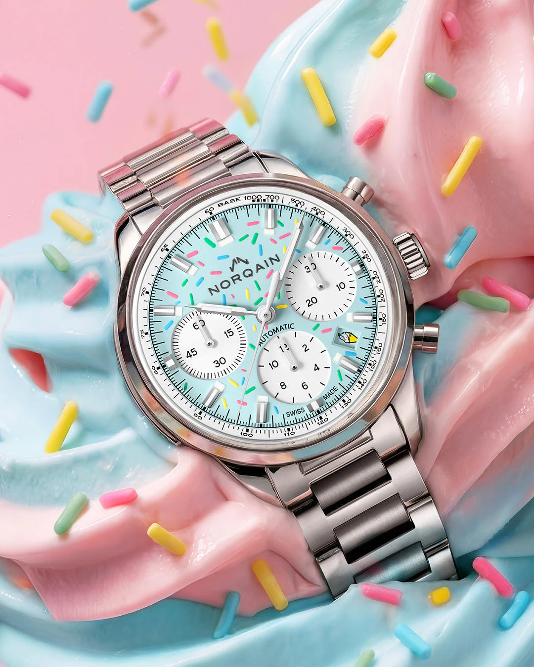 NORQAIN Freedom Chrono Enjoy Life Blue "Sprinkles" Watch N2201.19S04.A01.S01