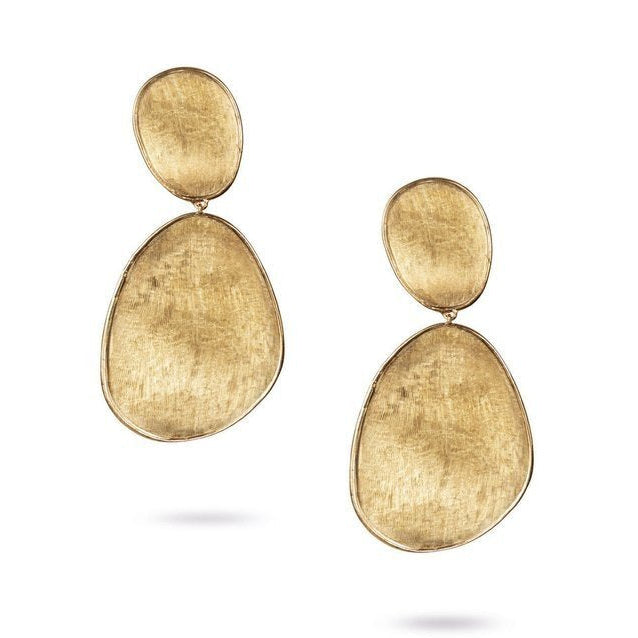 Marco Bicego Lunaria Large Double Drop Earrings in Yellow Gold