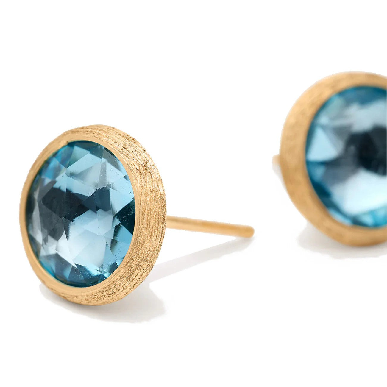 Marco Bicego Jaipur Blue Stud Earrings in Yellow Gold
