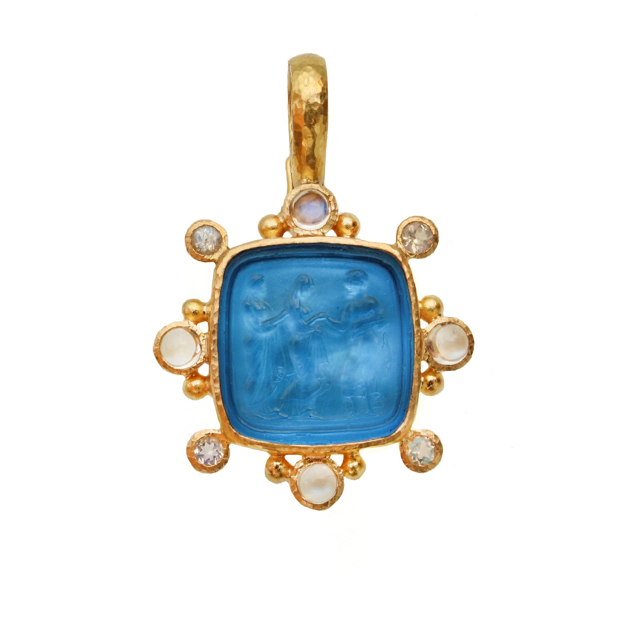 Elizabeth Locke Peacock 'Three Graces' Pendant in Yellow Gold