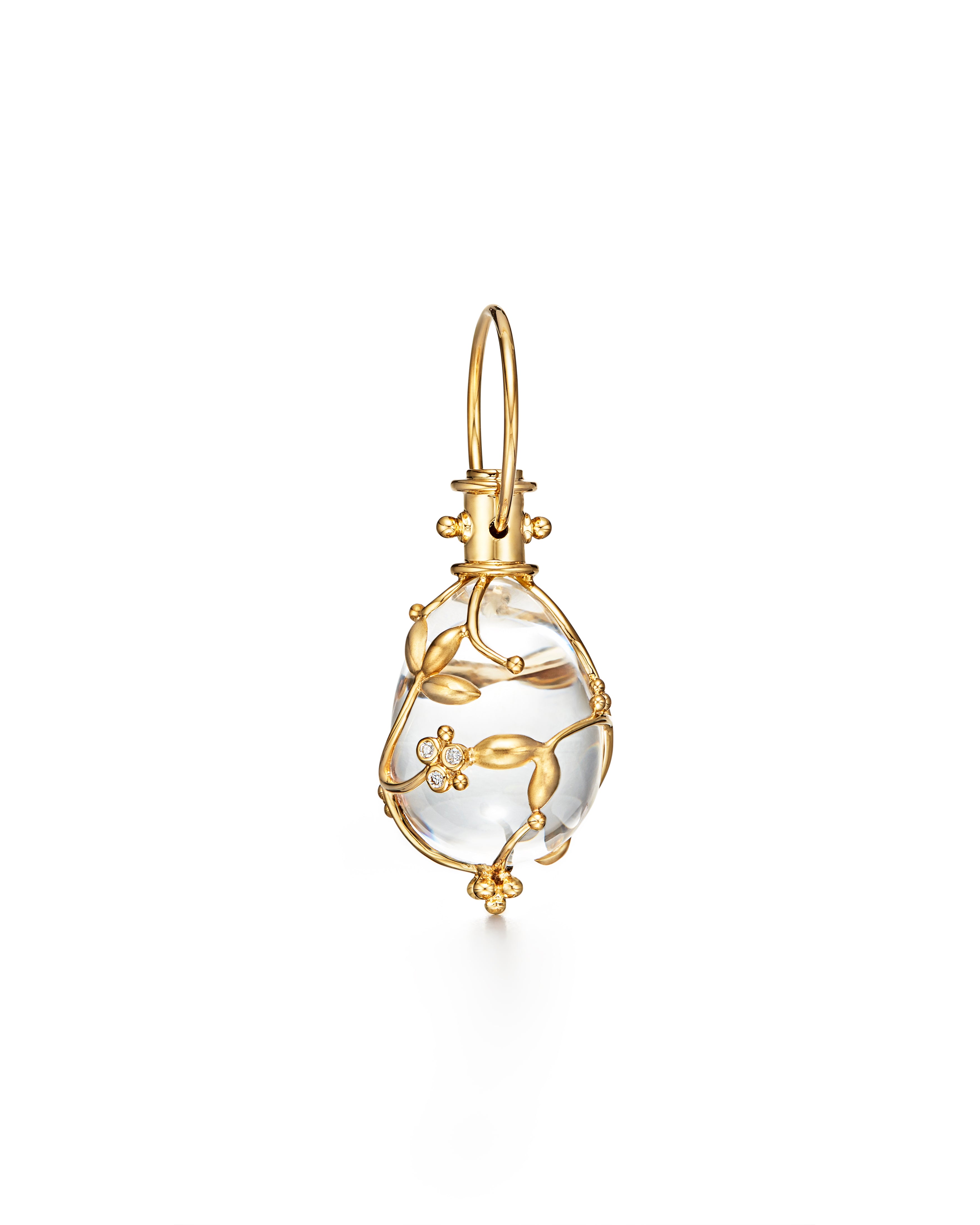 Temple St. Clair Rock Crystal Vine Amulet in 18K Yellow Gold