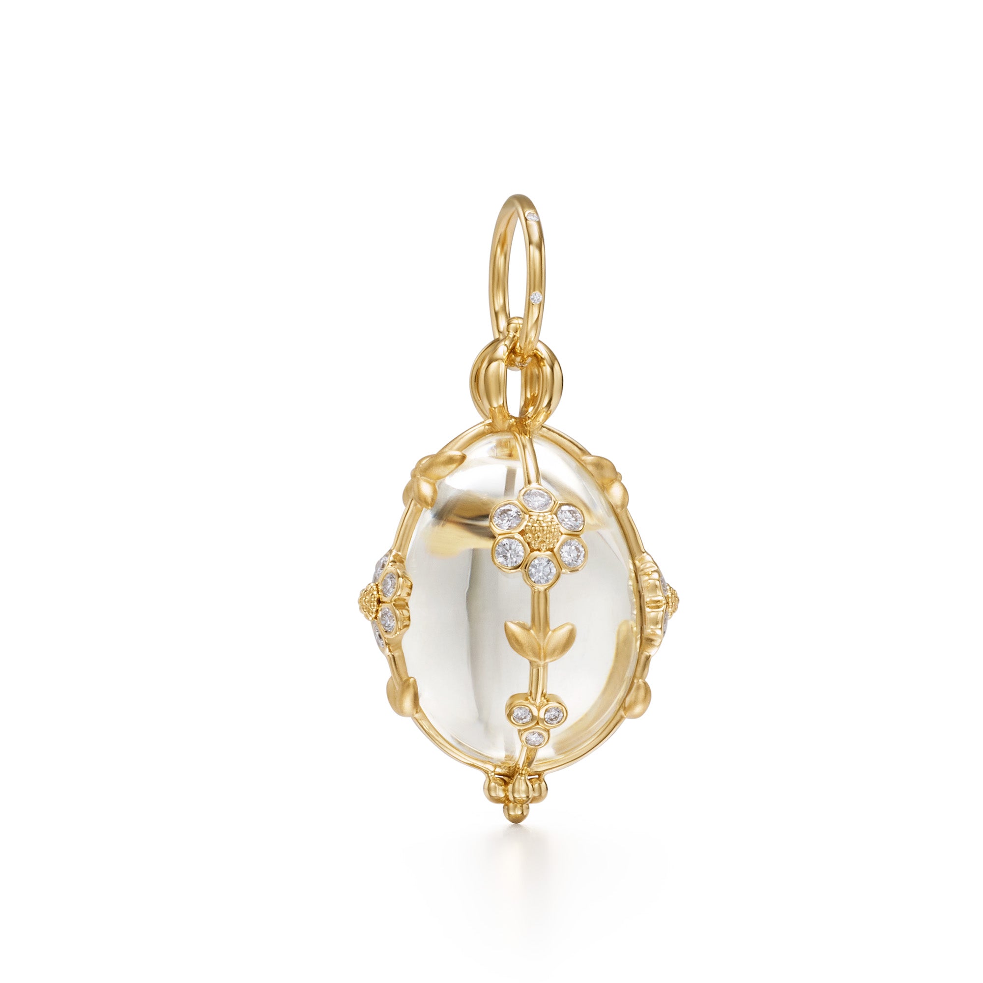 Temple St. Clair Medium Diamond Fiori Amulet in 18K Yellow Gold