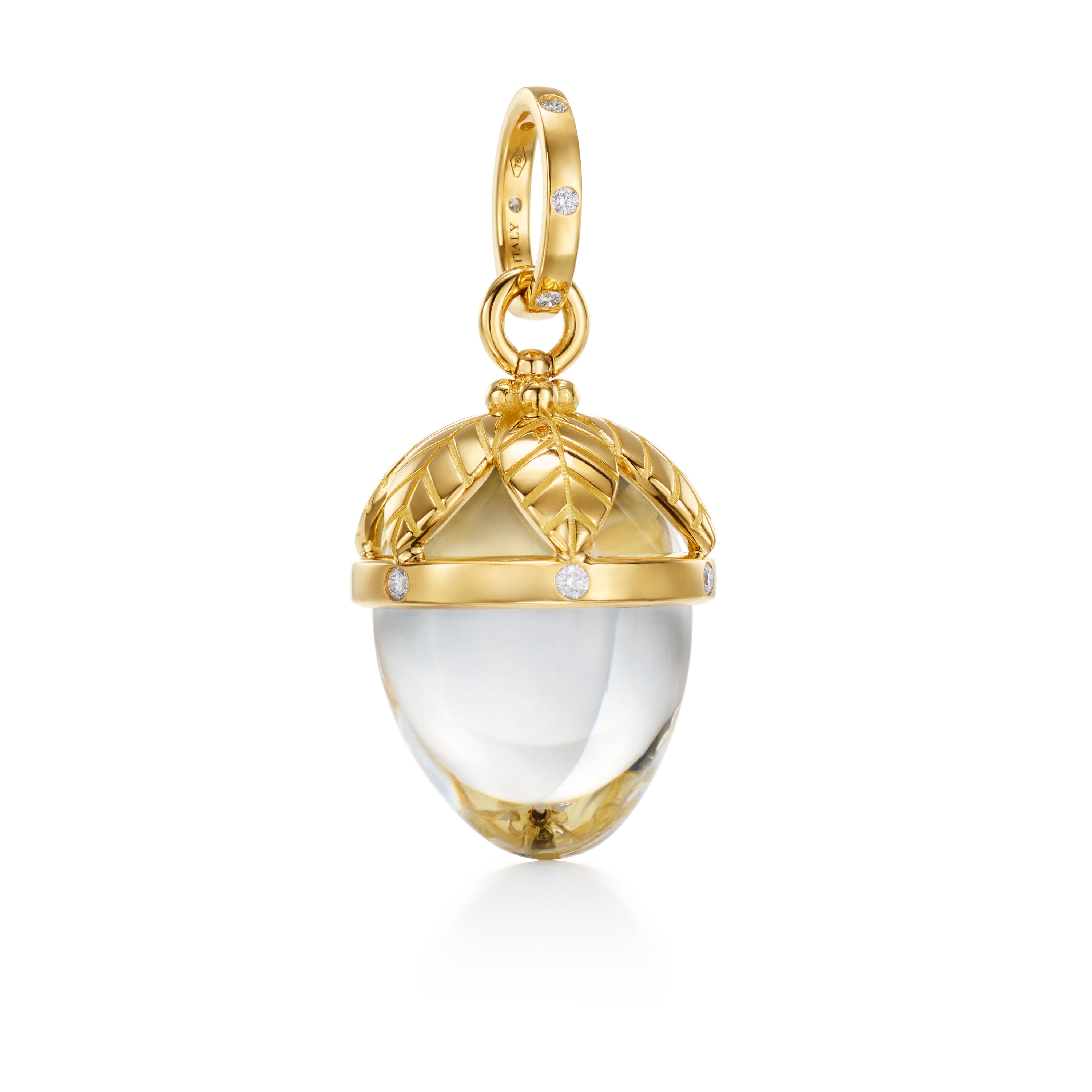 Temple St. Clair Rock Crystal Arcadia Amulet Pendant in 18K Yellow Gold