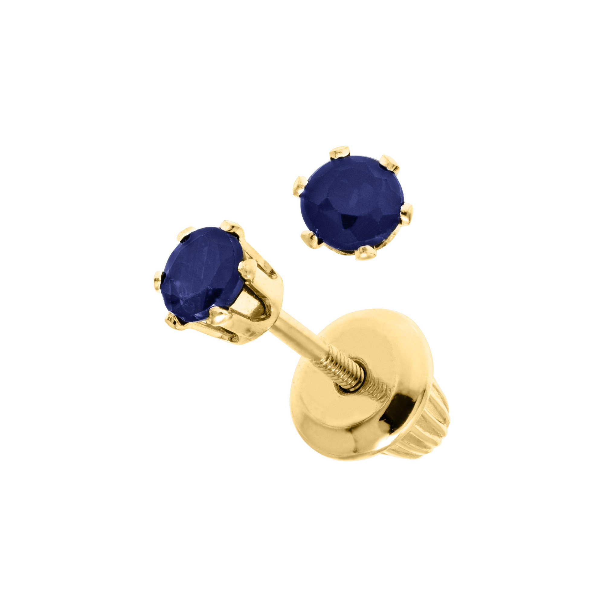 Children's Sapphire Stud Earrings in 14K Yellow Gold