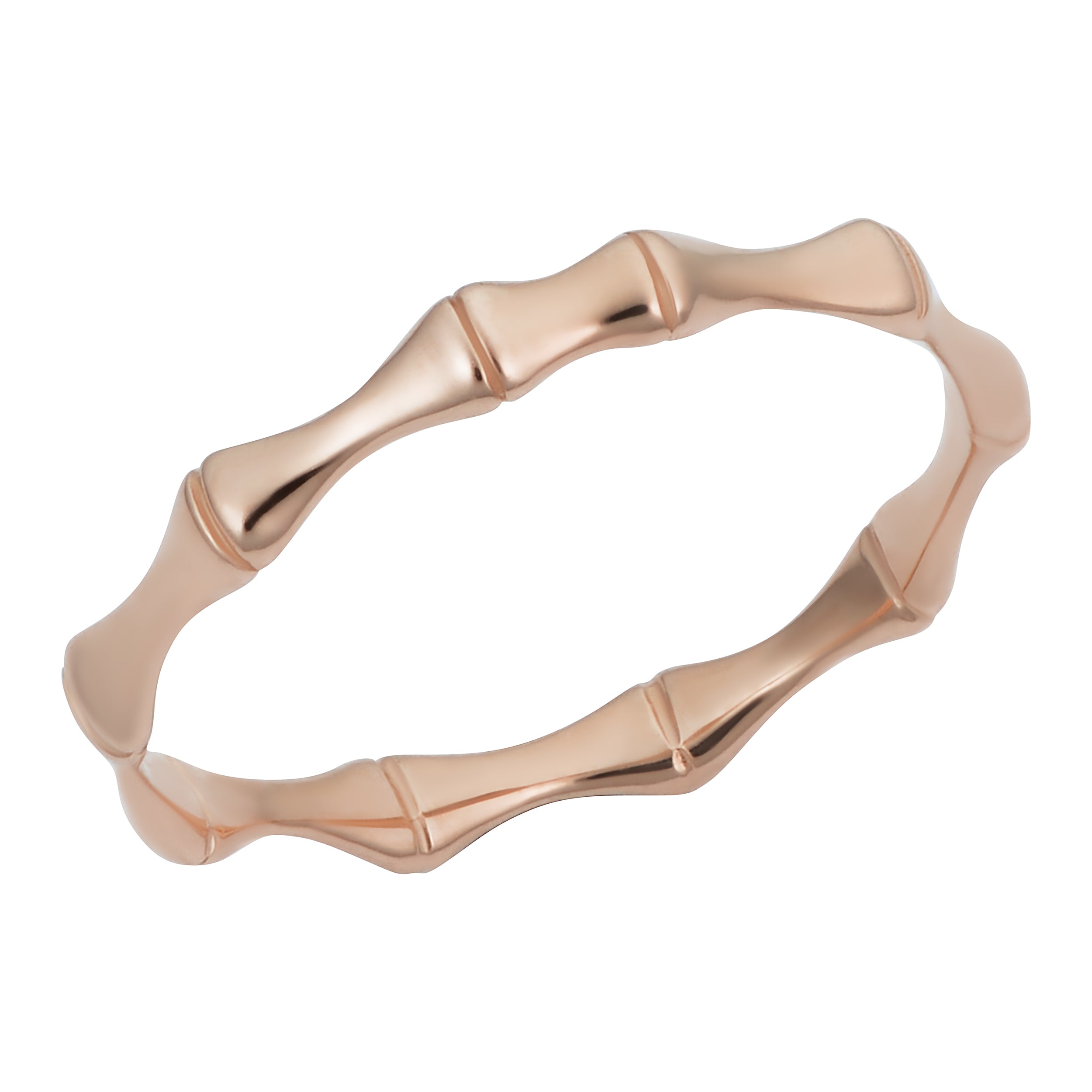 Bamboo Textured Ring in 14K Rose Gold, Size 8