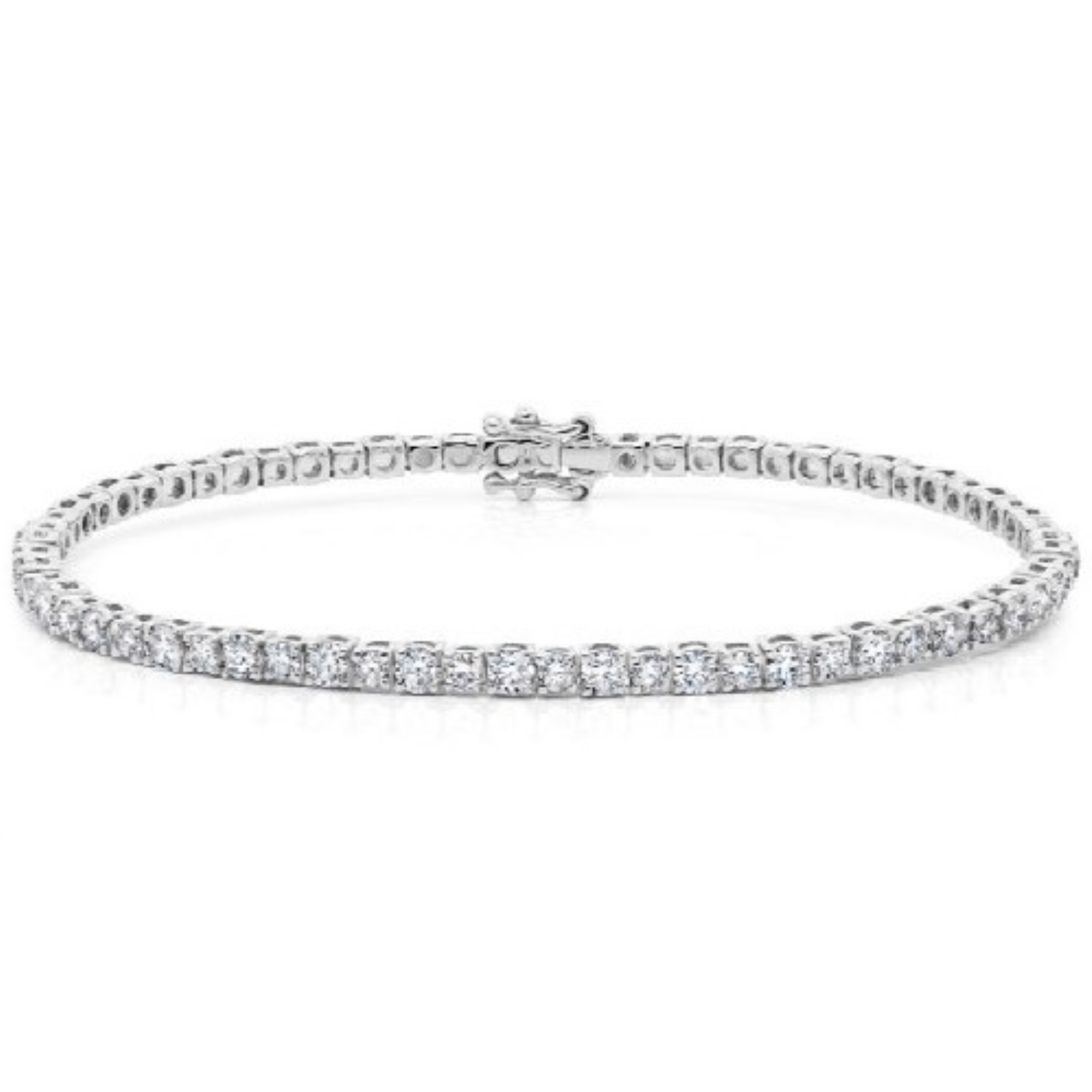 Fluted Diamond Tennis Bracelet in 14K White Gold