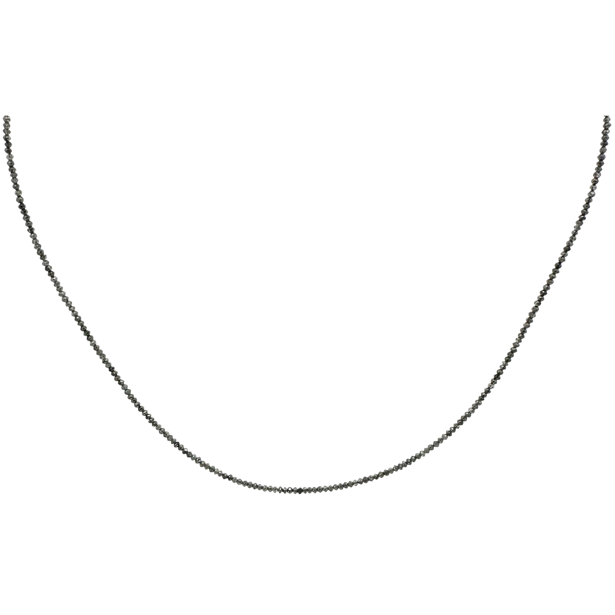 Faceted Gray Diamond Beaded Necklace in 18K Yellow Gold