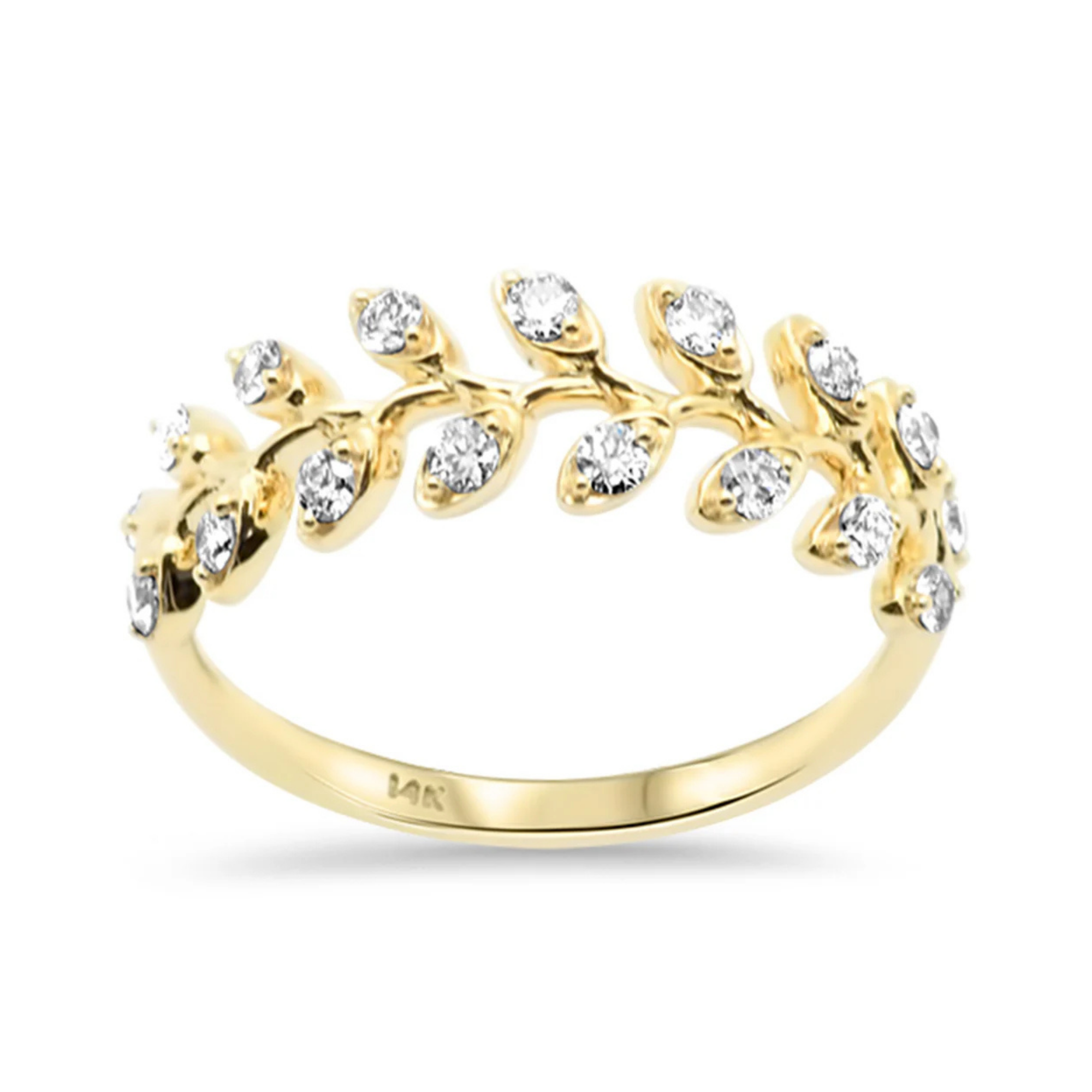 Diamond Vine Ring in 14K Yellow Gold, Size 7