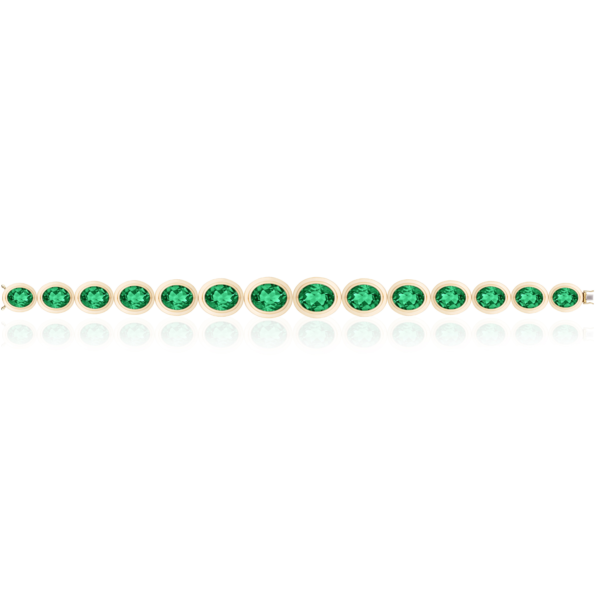 Goshwara Eval Emerald Station Bracelet in 18K Yellow Gold
