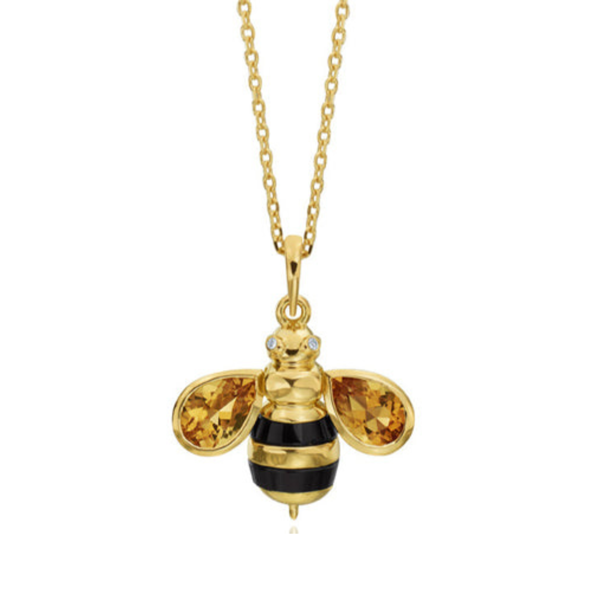 Gumuchian Honey Bee B Pendant Necklace in 18K Yellow Gold