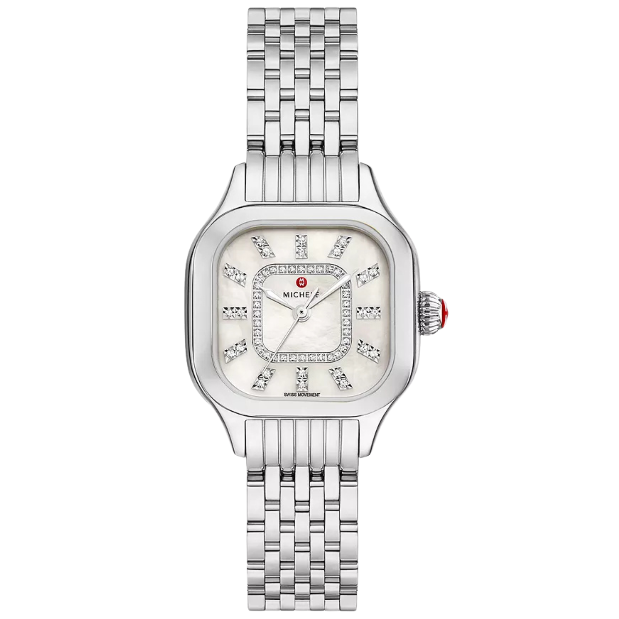 Michele Meggie Meggie Stainless Steel Diamond Dial Watch, 29MM