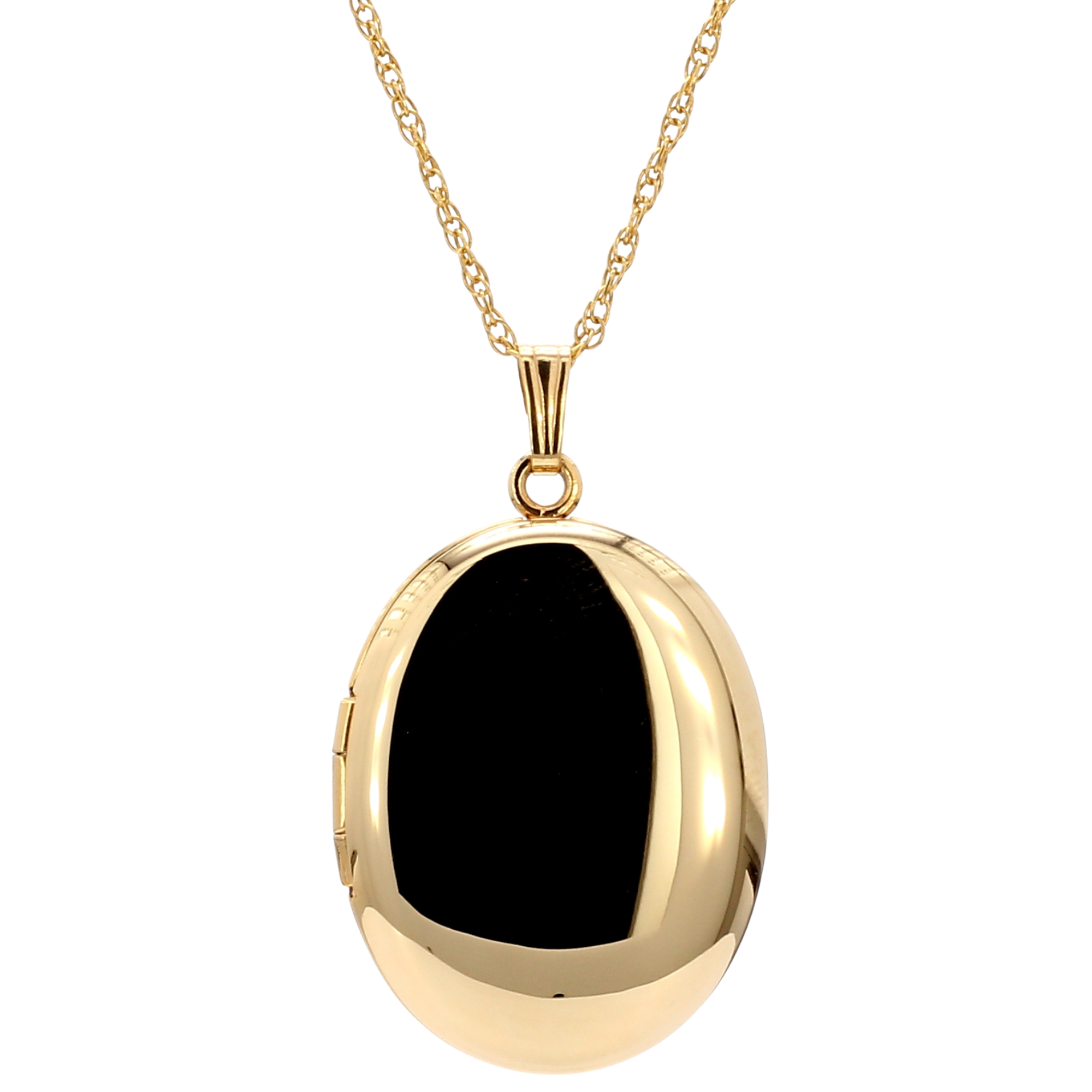 Polished Oval Locket Necklace in 14K Gold Filled, 20" Length