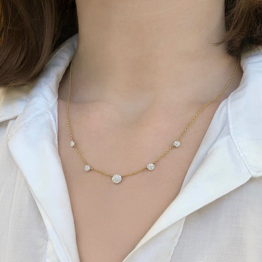 Phillips House Micro Diamond Station Infinity Necklace in 14K Yellow Gold