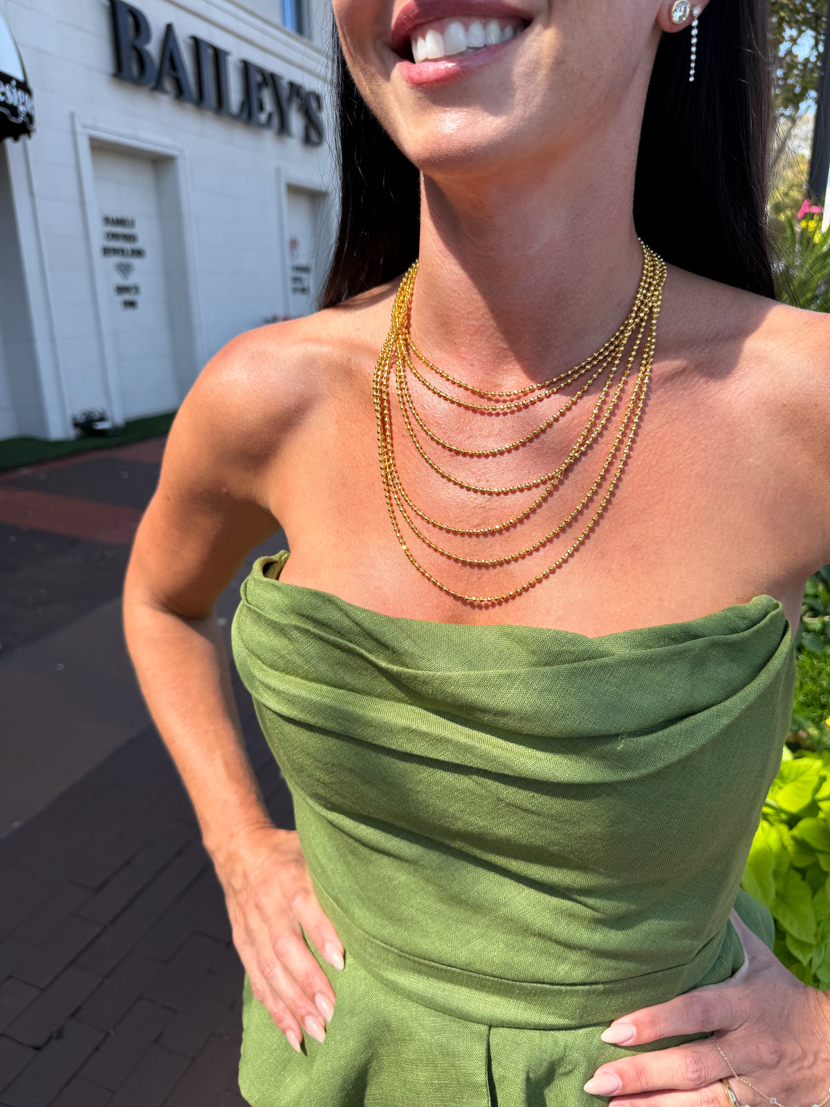 Buddha Mama 3MM Disco Ball Chain Necklace in 20K Yellow Gold