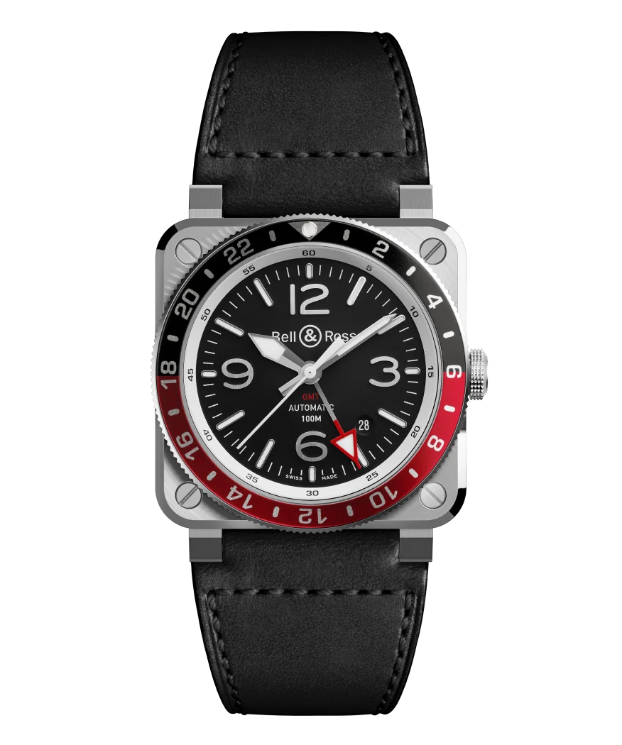 Bell & Ross BR-03 GMT Black & Red Bezel Watch