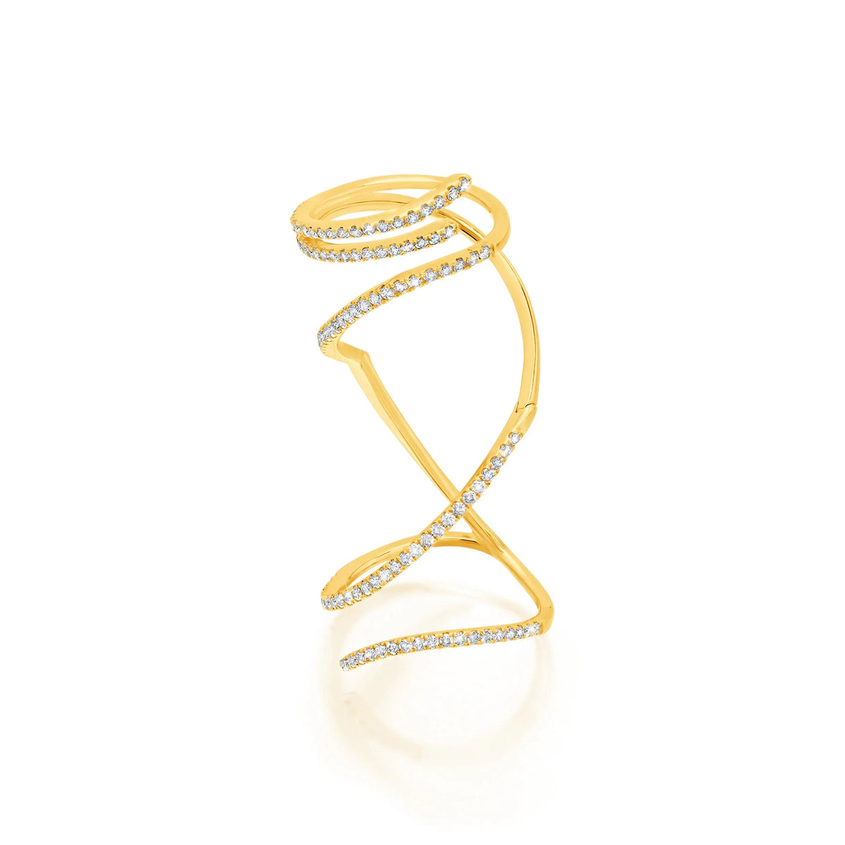 Graziela Diamond Mega Swirl Ring in 18K Yellow Gold, Size 7