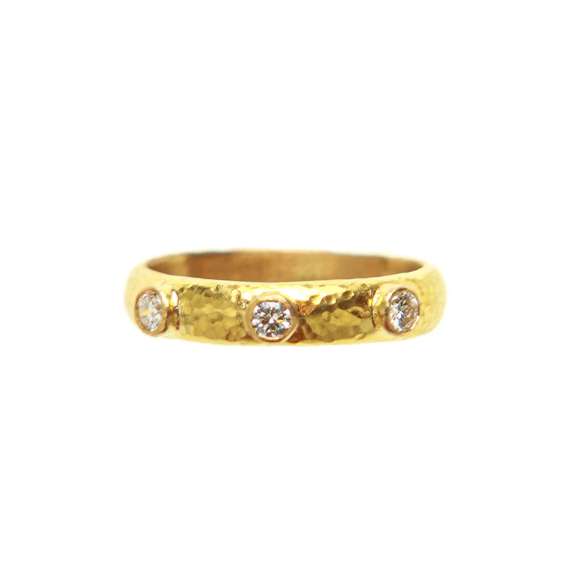 Elizabeth Locke Stack Ring in Yellow Gold