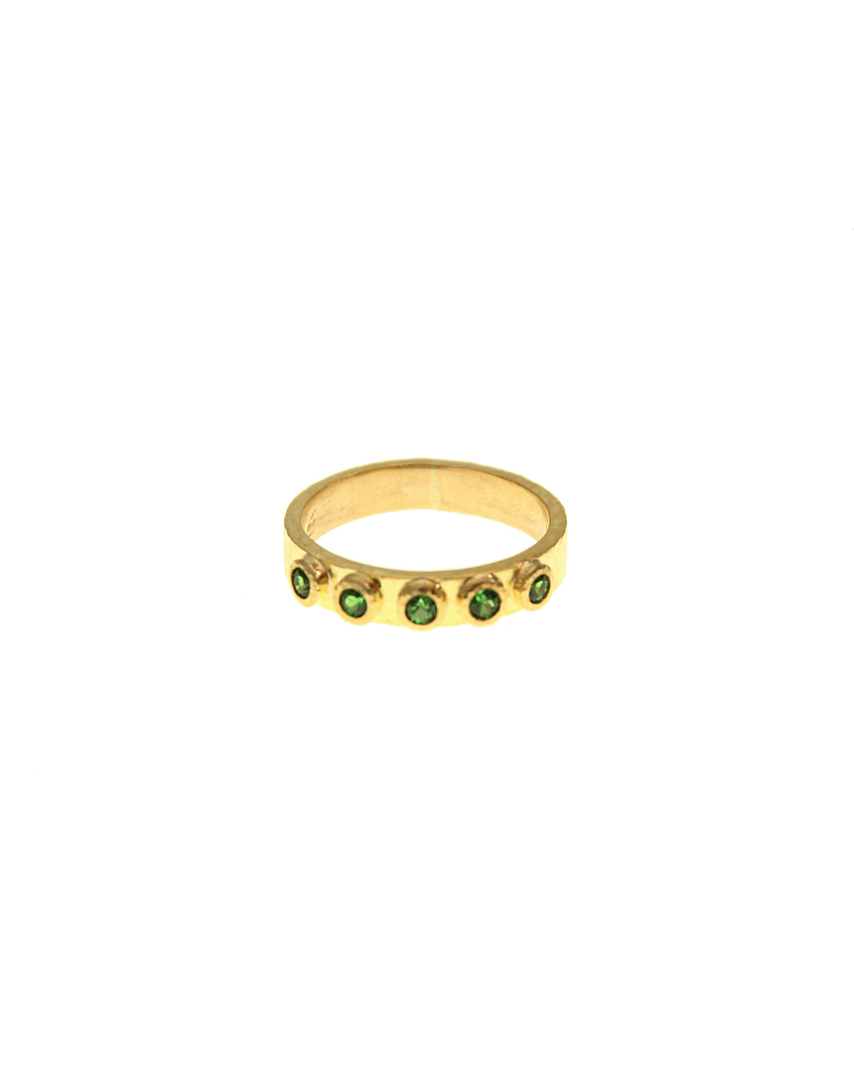 Elizabeth Locke Tsavorite Stacking Ring in 19K Yellow Gold, Size 6.5