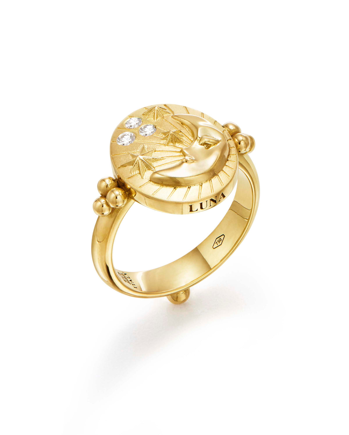 Temple St. Clair Luna Ring in 18K Yellow Gold, Size 7