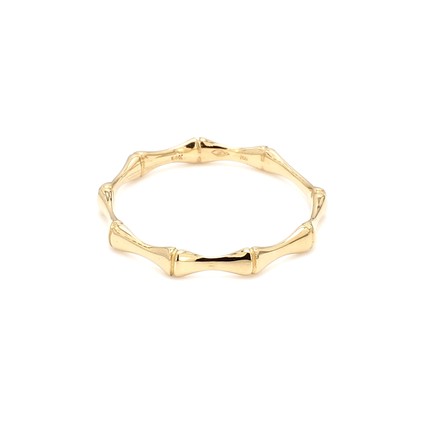 Bamboo Textured Ring in 14K Yellow Gold, Size 8