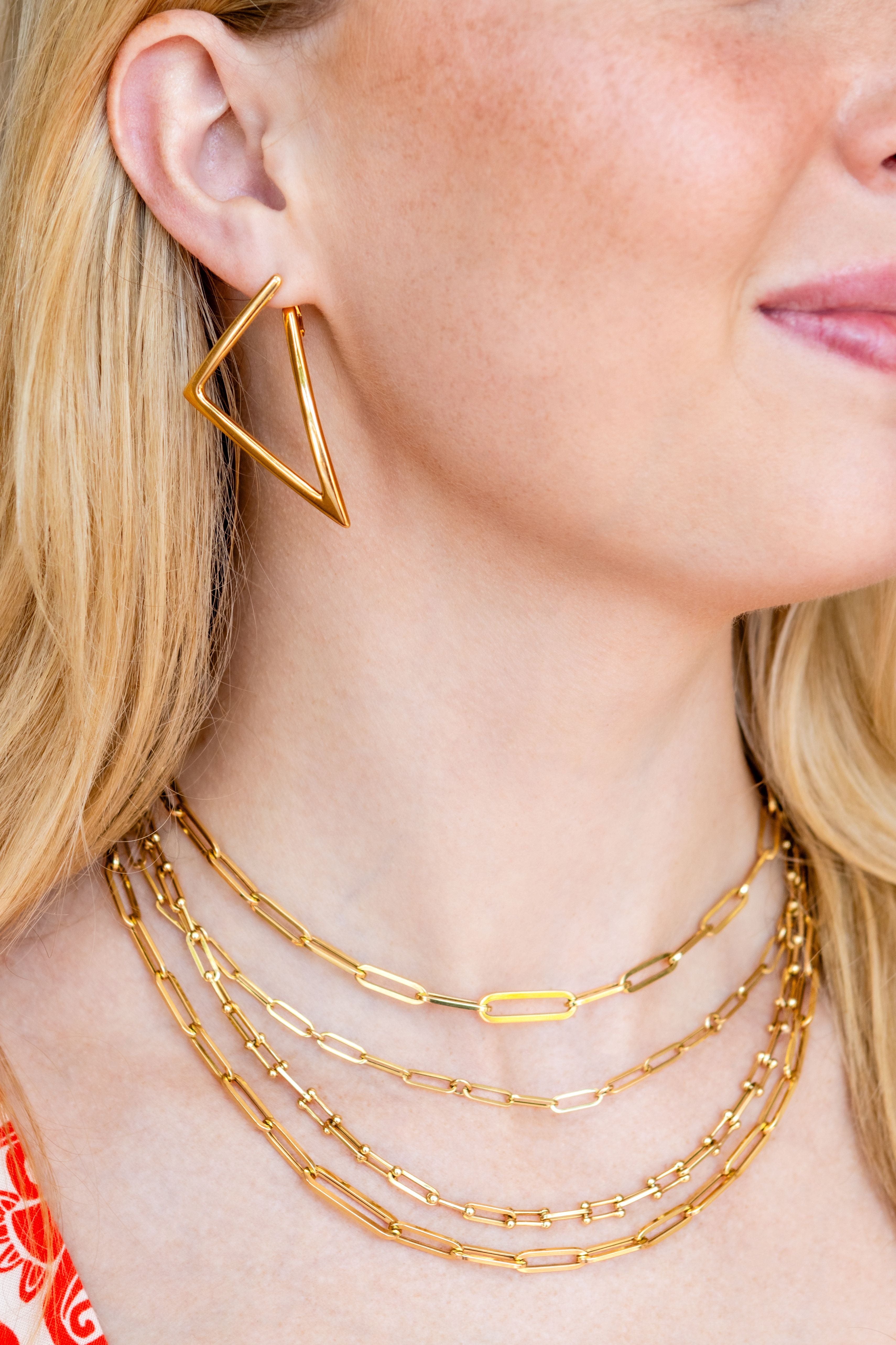 Roberto Coin Alternating Paperclip Link Chain Necklace