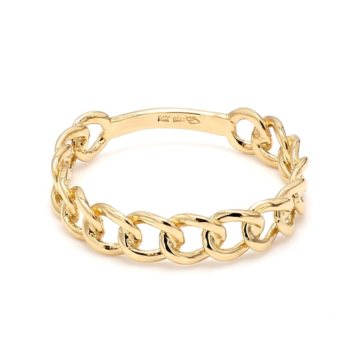Curb Link Ring in 14K Yellow Gold, Size 7