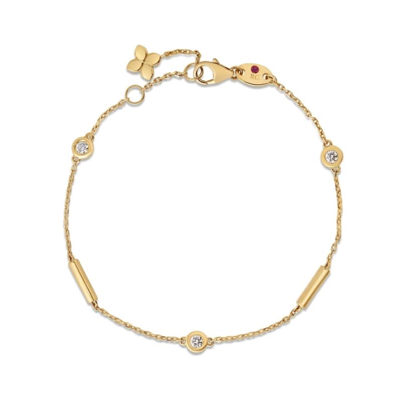 Roberto Coin Diamonds by the Inch Bar Bracelet in 18K Yellow Gold