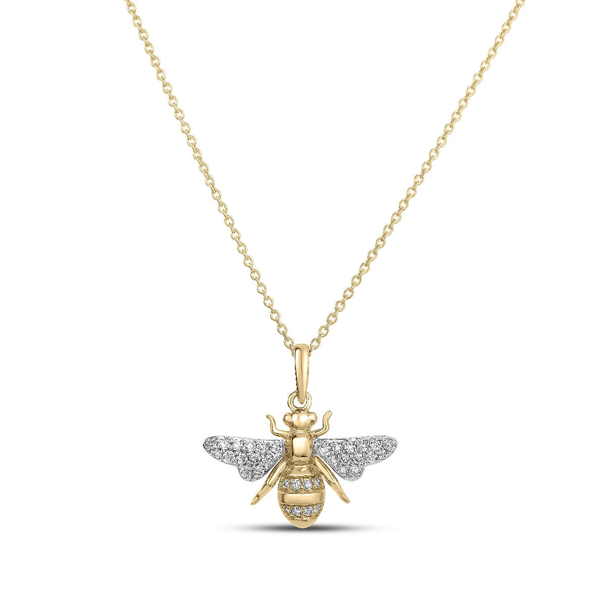 Roberto Coin Tiny Treasures Diamond Bumble Bee Necklace in 18K Yellow Gold