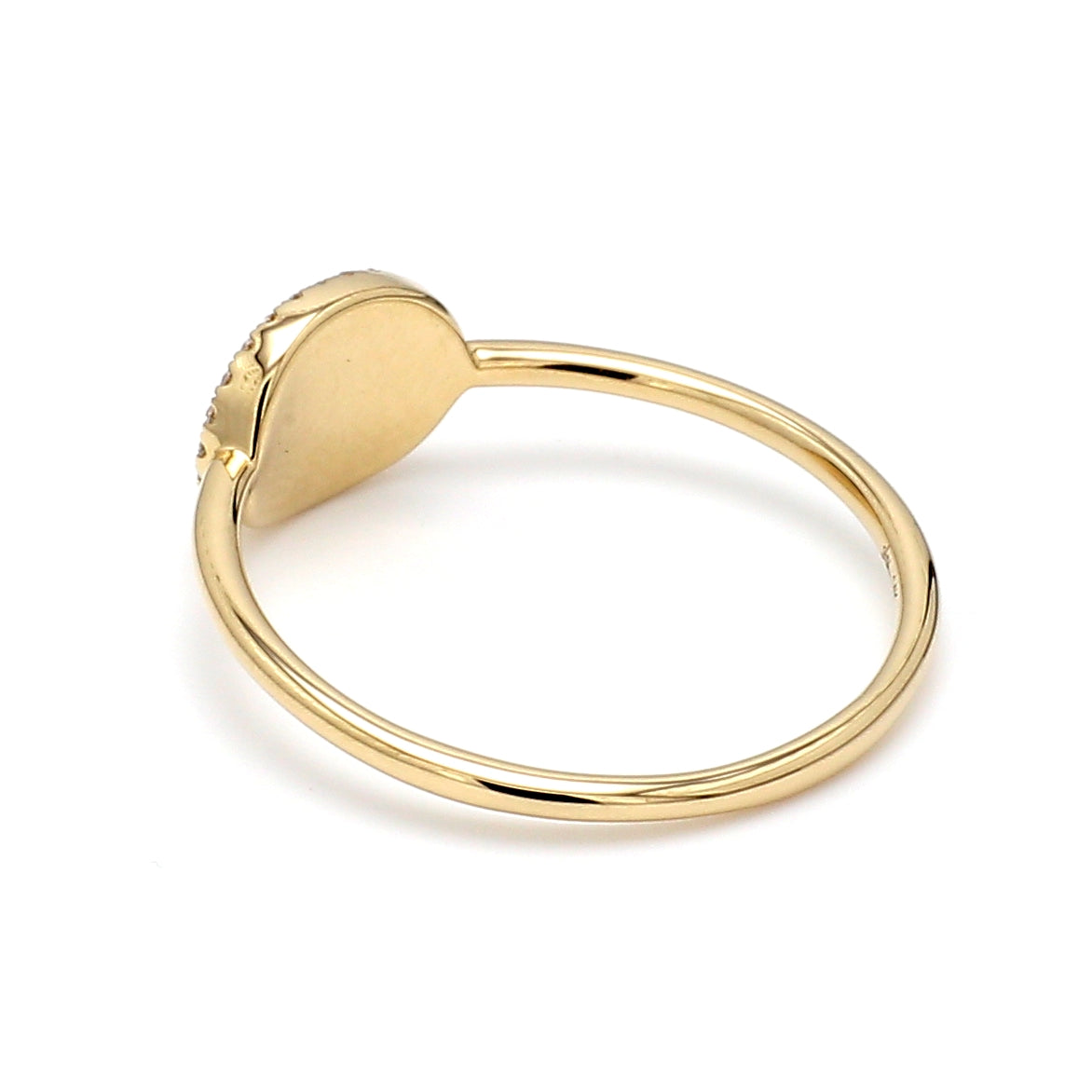 Diamond Pave Oval Ring in 14K Yellow Gold, Size 6