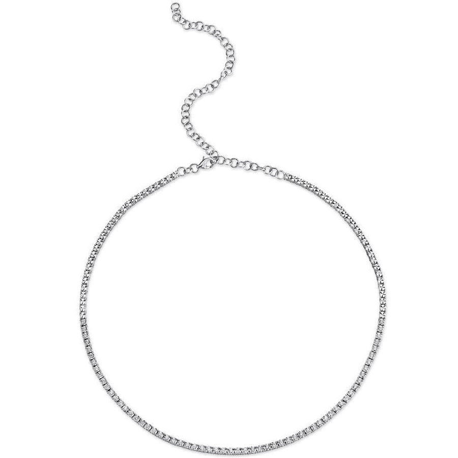 Diamond Tennis Necklace in 14K White Gold, 0.95CT