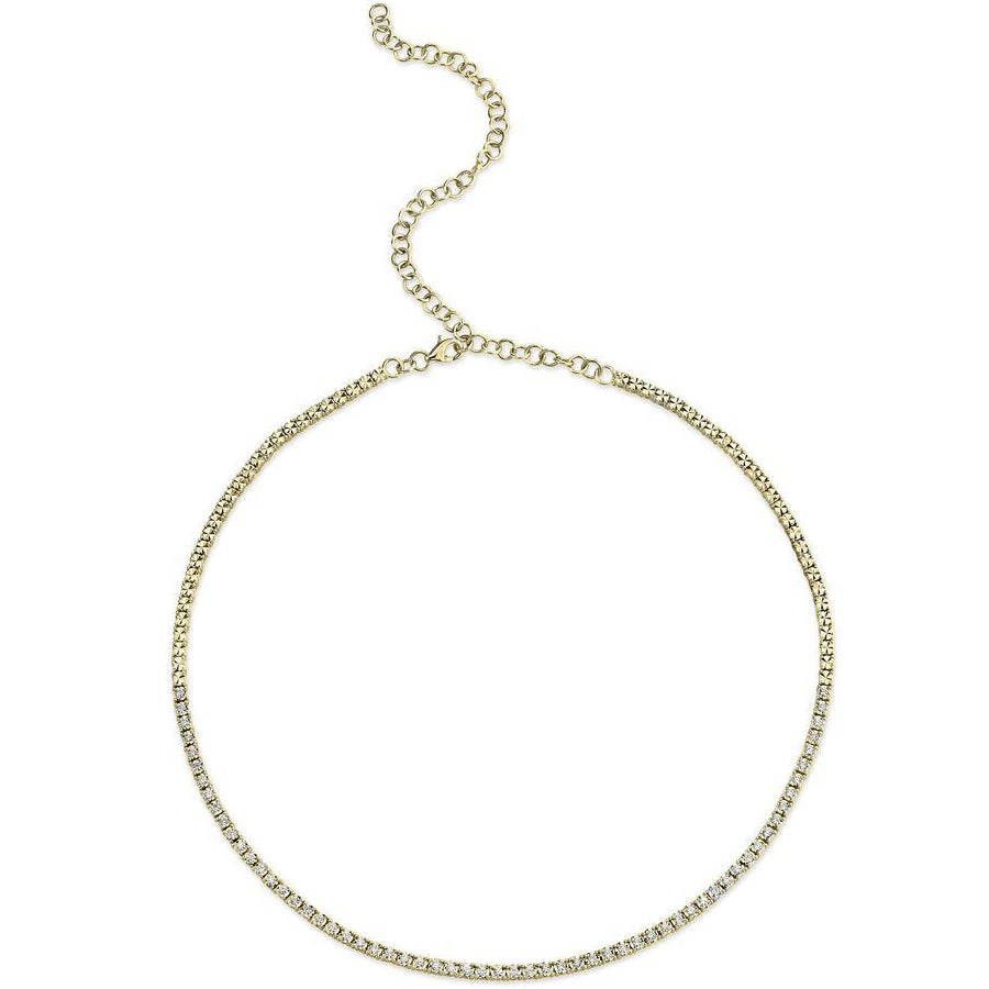 Diamond Tennis Necklace in 14K Yellow Gold, 0.95CT