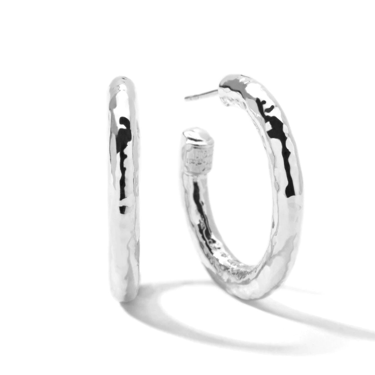 Ippolita Classico Small Hammered Hoop Earrings in Sterling Silver