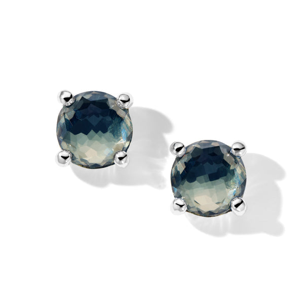 Ippolita Blue Topaz & Pyrite Mini Stud Earrings in Sterling Silver