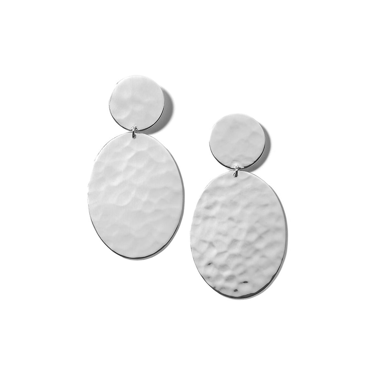 Ippolita Classico Crinkle Hammered Oval Snowman Earrings in Sterling Silver