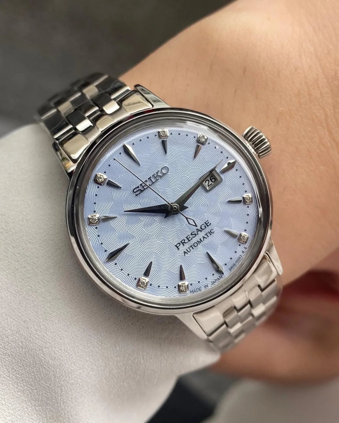 Seiko Women's Presage Blue Diamond Dial Watch SRE007