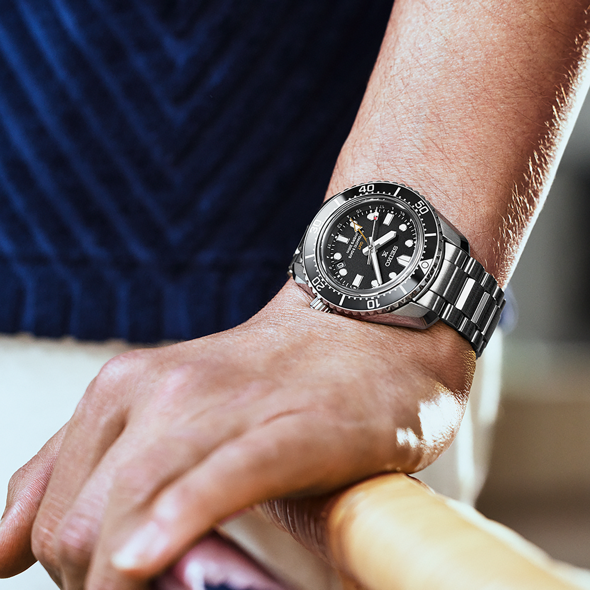 Seiko Luxe Prospex GMT Black Dial Watch SPB383