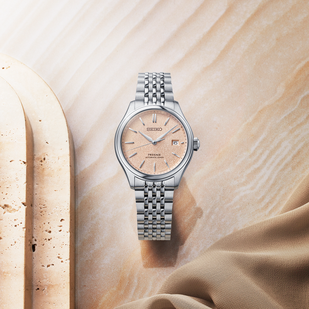 Seiko Presage Luxe Classic Pink Dial Watch SPB467