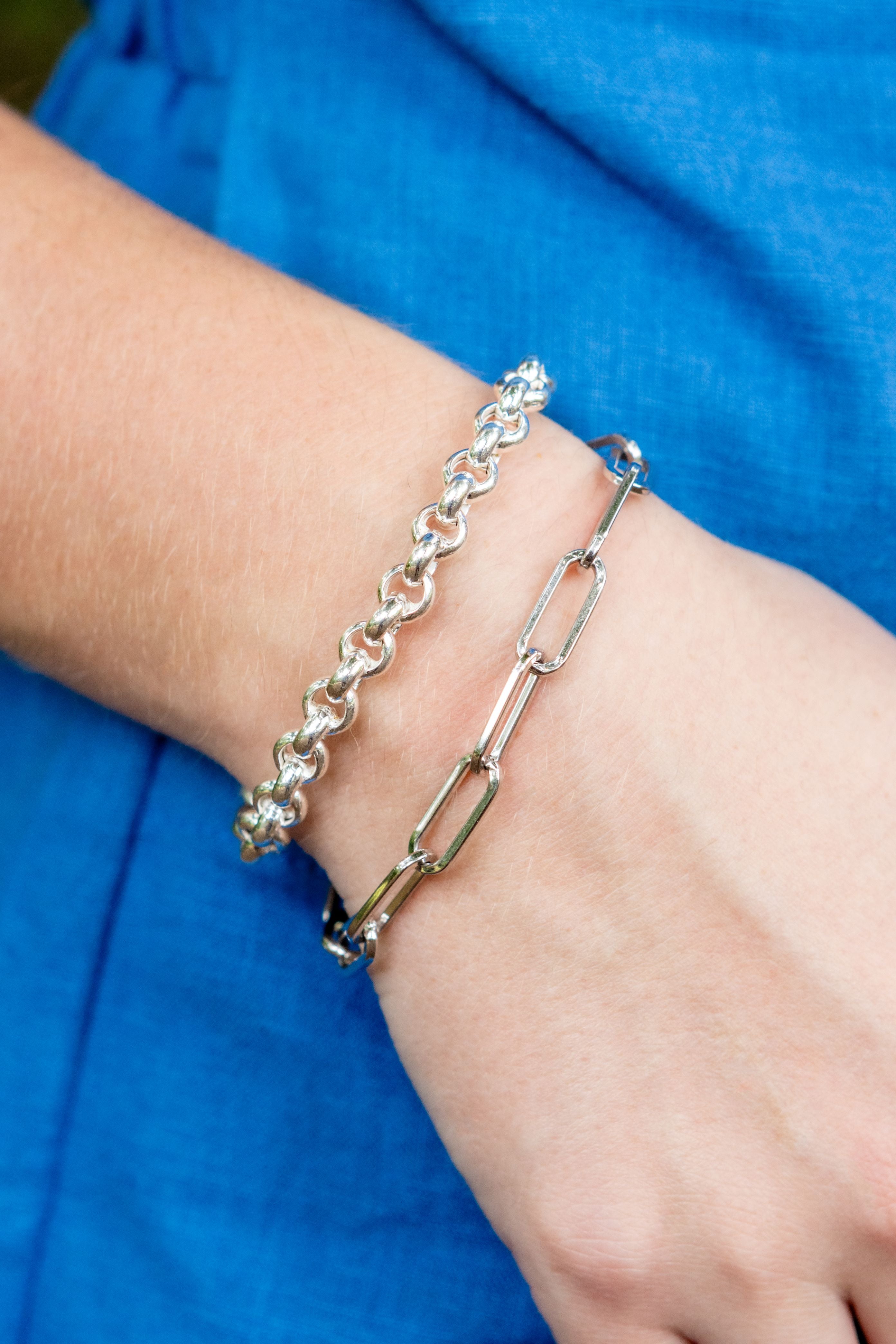 Rolo Link Bracelet in Sterling Silver