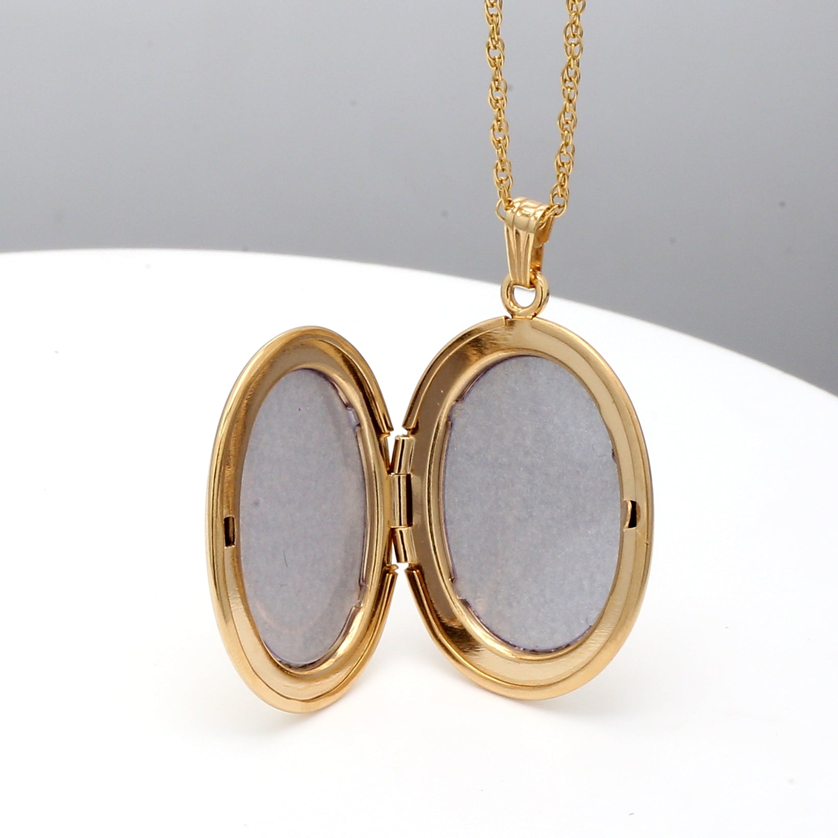 Polished Oval Locket Necklace in 14K Gold Filled, 20" Length
