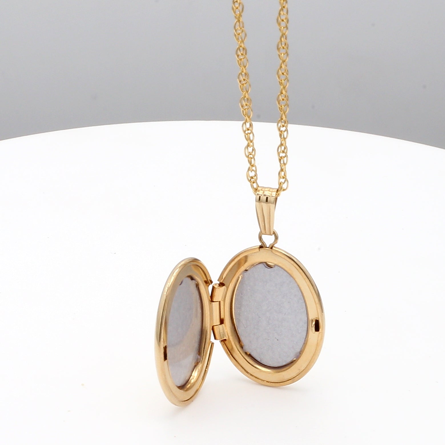 Oval Diamond Locket Necklace in 14K Yellow Gold Filled, 18" Length