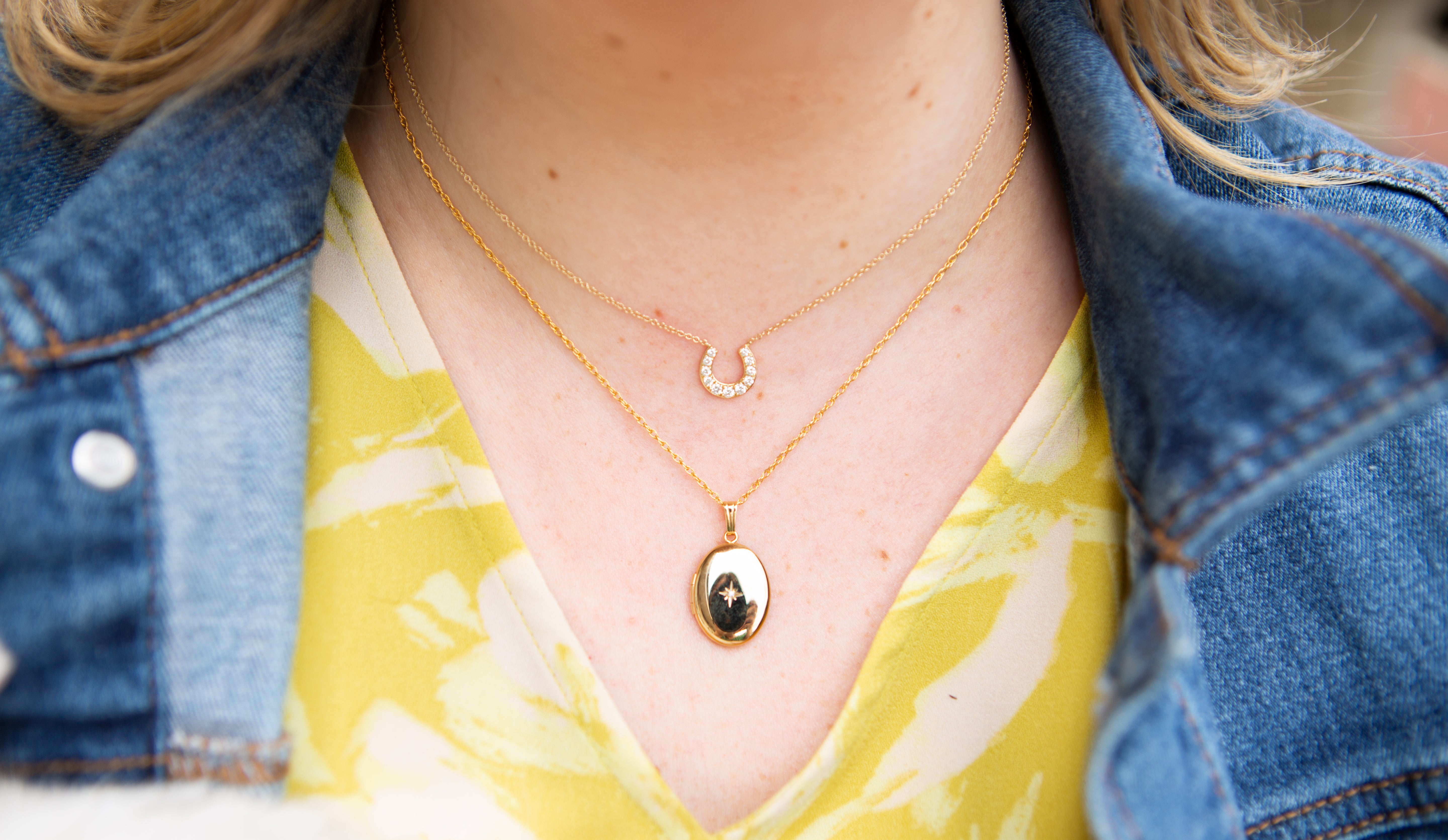 Oval Diamond Locket Necklace in 14K Yellow Gold Filled, 18" Length
