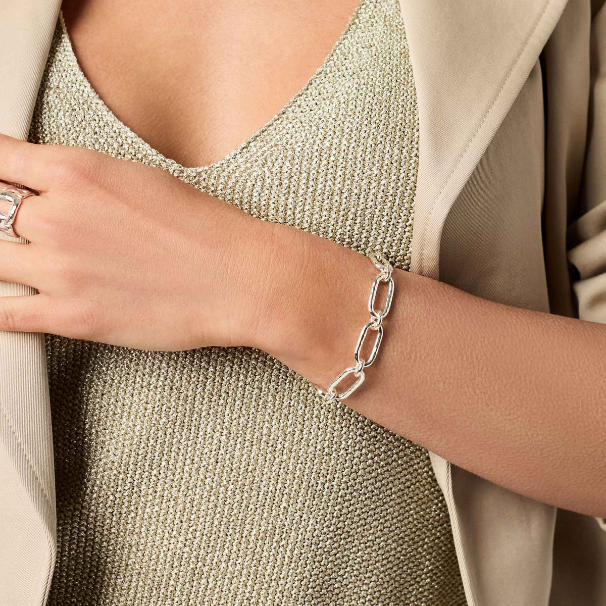 Julie Vos Sahara Demi Link Bracelet in Silver