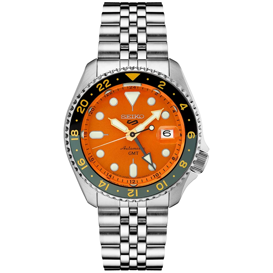 Seiko 5 Sport GMT Orange Dial Watch SSK005
