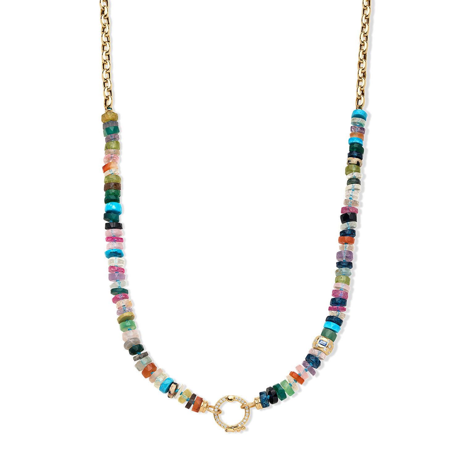 Eden Presley Multicolor Beaded Necklace in 14K Yellow Gold